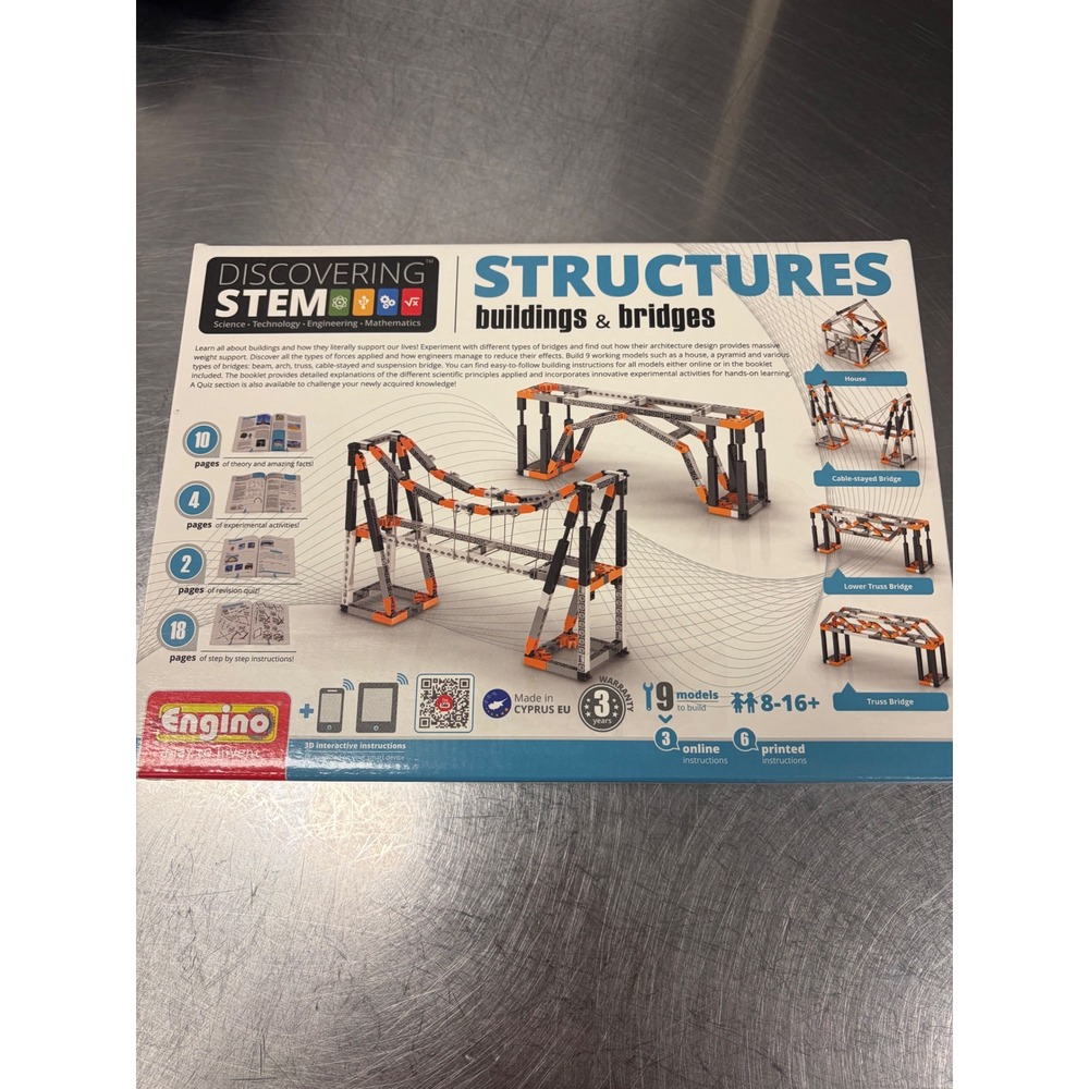Engino Discovering STEM Structures Buildings & Bridges 9 Model Construction Kit